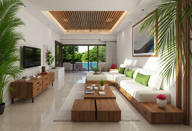 Hand-drawn interior sketch